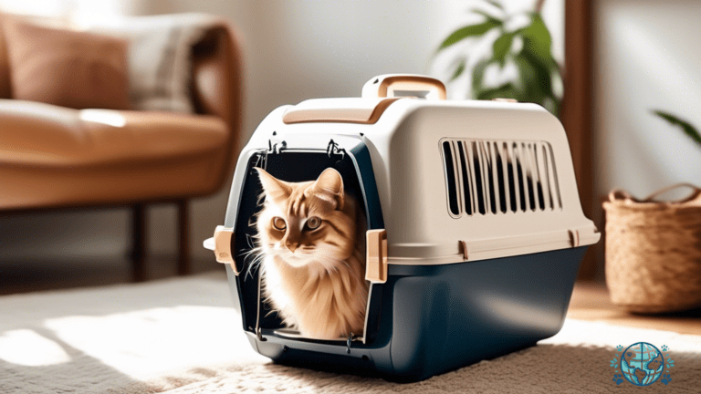 Airline approved cat carrier with spacious and well-ventilated design, providing comfort and safety for feline travelers.