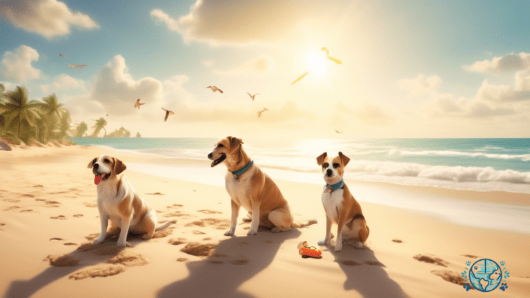 Experience the ultimate joy of beach fun with pets at our vibrant and pet-friendly sandy paradise, where frolicking dogs and their owners revel in the sun-soaked bliss.