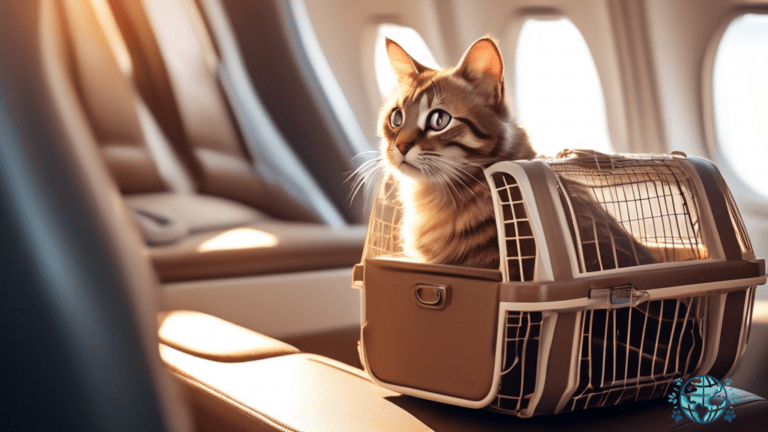 Cat carrier for air travel with sturdy mesh and handles, perfectly suited for flying with your feline friend