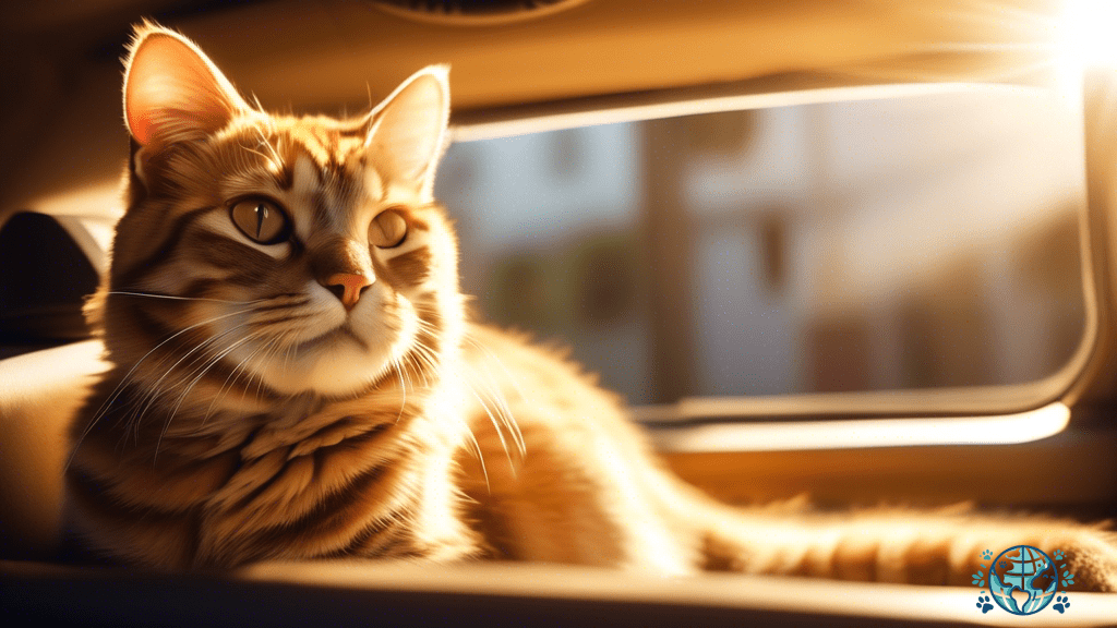 Experience Feline Bliss: Cat Carrier with Sunroof bathing a contented cat in radiant sunlight