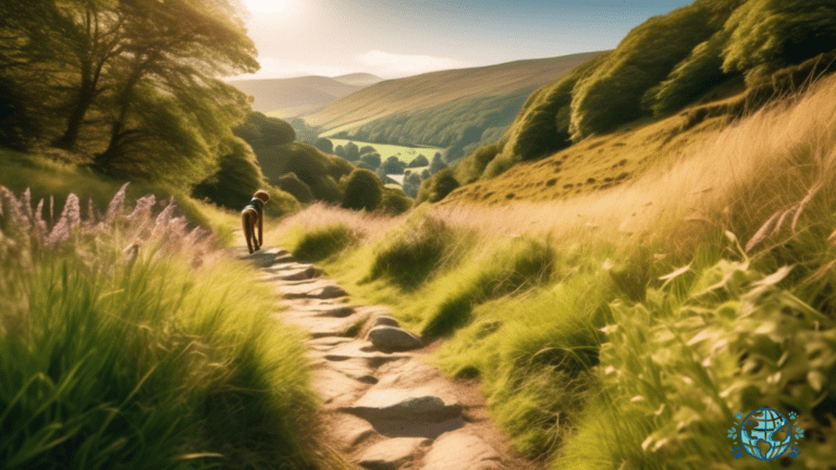 Explore the enchanting pet-friendly hiking trails in the UK, as this photo reveals a sunlit path amidst lush greenery, inviting both humans and their furry companions to embark on unforgettable adventures.