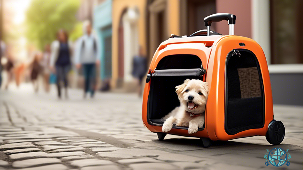 Rolling dog carrier showcasing easy mobility for traveling with your dog on a sunny day.
